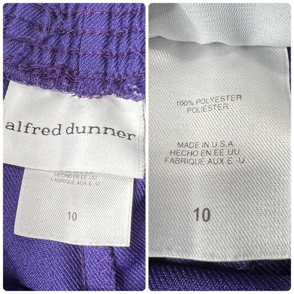 Alfred Dunner Purple Grandma Pants Elastic High Waist Comfy Tapered Ankle - Picture 5 of 5